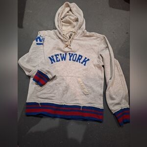 NFL New York Gray Hoodie with Blue and Red Details